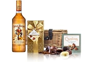 DRINXCOM Captain Morgan Original Spiced Gold Rum and Chocolates Hamper 70cl 35% abv