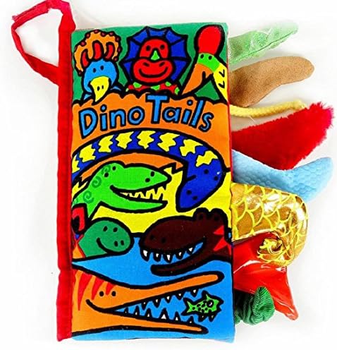Switchali Baby Kids Cute Animal Tails Nontoxic Fabric Soft Cloth Book Baby's Early Handmade Educational Development Toys Education Books (Dinosaur tails)