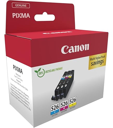 Cartouches D'encre Compatibles Canon PGI-525 CLI-526 - Lot De 5 (Noir, Noir Photo, Cyan, Magenta, Jaune) - Pour Imprimantes Pixma IP, MG, IX, MX Séries