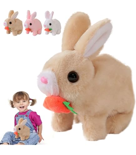 Robot Lapin Bunby Interactif | Lapin Sauteur Réaliste Avec Oreilles Mobiles - Cadeau Enfant