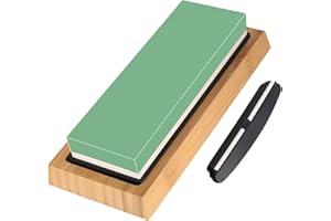 BJBJJIU Schleifstein Messer, Profi Abziehsteine für Messer, Körnung 1000/6000 doppelseitiger Messerschärfer, 2-in-1 Wetzstein für Messer, mit Rutschfeste Bambusbasis, Winkelführung - Grün
