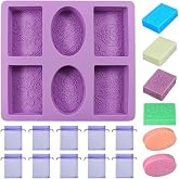 MININUSI Moldes for Handmade Soaps 6 Cavities Silicone Molds Soaps Homemade Molds for Handmade Soaps Silicone Molds for Soaps