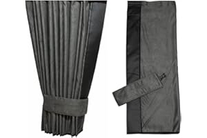 Adomo LKW 2 Seitengardinen für Man TGX, TGS ab 2020 in grau-schwarz Kante aus Kunstleder