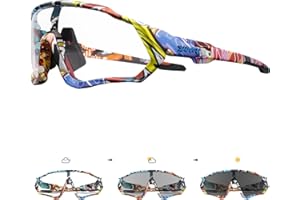 KAPVOE Lunette Vélo Photochromique Homme Femme Tr90 Cadre Lunette de Cyclisme VTT Anti-UV400 Lunette de Soleil Pour Vélo Pêche Course Conduite Pêche Ski K9408