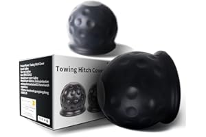 KAJKEY Couverture À Boule D'attelage Remorque 2 Pcs Capuchon Boule Barre Remorquage Universel pour Caravane Remorque Remorquage Housse de protection universelle pour boule d'attelage de voiture en caoutchouc