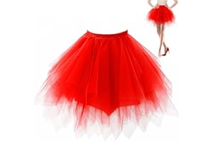 yumcute Tüllrock Damen, Tütü Tellerrock Minirock Tennisrock 90er Jahre Outfit Rock Damen Damenrock Tüll Sommerkleid Mädchen Petticoat für Ballett Tanzen Karnevalskostüme Partykleid Marathon