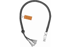 Bantoro Crafts Biker-Peitsche, 106,7 cm, Motorrad-Peitsche, echtes Leder, Lenkerzubehör mit Schnellverschluss-Schnalle, hohe Sichtbarkeit, Biker-Ausrüstung (schwarz)