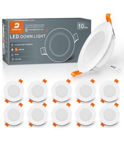 DA LIGHT Set De 6 Spots LED Encastrables Extra Plats - 5W - IP54 - 3000K/4000K/6000K - Blanc