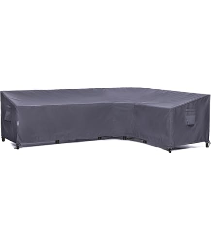 ULTCOVER Waterproof V-Shaped Patio Sofa Cover | Fits 7-Seater Sectional Up To 105" Wide | 600D Polyester
