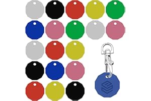 PRINT IT UK Print It Lot de 20 jetons de chariot et casier – Porte-clés jeton de livre britannique pour chariots de courses et salle de sport – Jeton de courses en plastique durable avec clip à clé, multicolore,