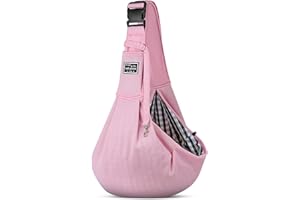 FLOVIPPET Hundetragetasche, Freihändige Haustiertragetasche für Kleine Hunde Katzen, mit verstellbarem Schultergurt, Atmungsaktives Netz, Sichere Tragetasche für Outdoor-Aktivitäten (Rosa)