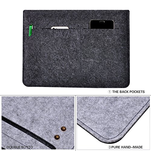 YESSBON Shockproof 11 / 11,6 Zoll Ultrabook Laptop Notebook Sleeve Beutel-Kasten-Beutel für Macbook Air und 11 / 11,6-Zoll Ultrabook Laptop-Schwarze& Grau - 4