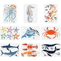 FINGERINSPIRE Küchenschablonen Set 4-teilig 21x29,7cm - Dekorvorlagen Mit Sprüchen