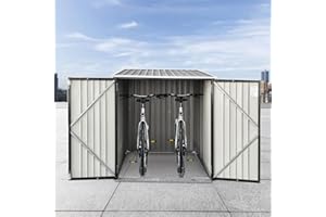 Panana Metal Garden Shed Storage Bike Shed Pent Tool Shed House Galvanized Steel 2 Removable Gravity Locking Racks Can Put 2 Bicycles (2R)