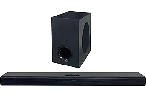 HYE 2.1Ch Soundbar with Subwoofer - 120W Bluetooth Soundbar, Wired Subwoofer, HDMI & USB Connectivity, Remote Control - Home Cinema Sound System - 21SB6012