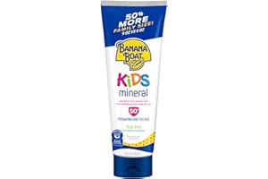 Banana Boat Simply Protect Mineral-Based Sunscreen Lotion for Kids, SPF 50+, Tear Free, 25% Fewer Ingredients, 9 Ounces