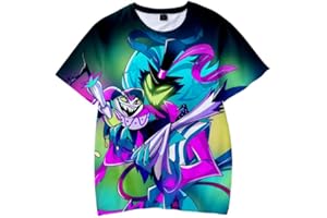EAST-HAI-BUY Camiseta De Anime Helluva Boss 3D Cuello Redondo Camiseta Hombres Mujeres Manga Corta Harajuku Streetwear Dibujos Animados Helluva Boss 2 Tops Divertidos para Niños y Niñas