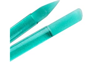 Bona Fide Beauty Repousse-cuticules en verre – 1 bâton de manucure vert avec étui, extracteur de cuticules à double extrémité