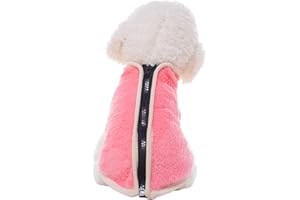 TONSEE ACCESSOIRE Hundepullover Haustier Hund Herbst/Winter Kleidung Warmer Samt Weich Hoher Kragen Reißverschluss Weste Haustier Kleidung Großer Hund Kleiner Hund Hundepullover Für Chihuahua (Pink, M)