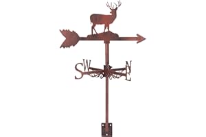 SUPERDANT Girouette Elk Ornement Girouettes Métal Girouette Vent Outil de Mesure Bronze pour Toit Cour Jardin Ferme Décoif Extérieur Décor
