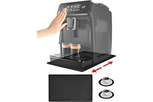 XESPIS Tapis pour Machine à Café, Tapis en Silicone avec Rebord, 47 x 29 cm Tapis Machine à café, Antidérapant et étanche, Tapis pour Machine à Café, Robot Ménager + 2 Dessous de Verre