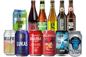 BEER HUNTER Gluten Free & Vegan Craft Beer Case Gift Set - 12 Pack of Pale Ale, Lager & IPA's