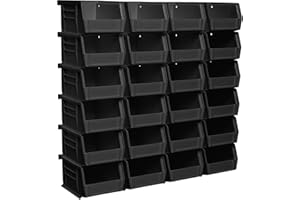 Akro-Mils 30210BLACK - Apilamiento de plástico colgando bin akro, 5 pulgadas por 4 pulgadas por 3 pulgadas, negro, caso de 24
