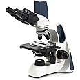 Swift DMSW-300 Compound Binocular Microscope, 40X-1600X Magnification, Rechargeable Digital Lab Microscope with 3MP Swiftcam, LED Illumination, Semi-Plan Objectives, Compatible with Windows/Mac/Linux