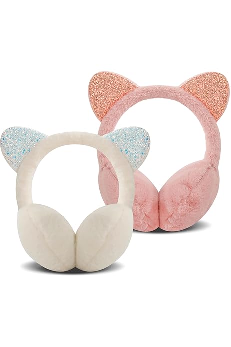 ESYFOR Cache Oreille Enfant, 2 Pièces Cache-Oreilles Fille