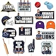 Festiko® Team GT Photo Booth Props (16 Pcs), IPL Props, Cricket Theme Photo Booth Props, Cricket Party Props
