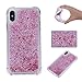 Produktbild Handyhülle iPhone XS Glitzer Flüssig, 3D Glitzer Flüssig Bewegende Treibsand Fließend Flüssigkeit Glitzer Quicksand Transparent Stoßfest Silikon Weich Schutzhülle Bumper Case Hülle für iPhone X/Xs