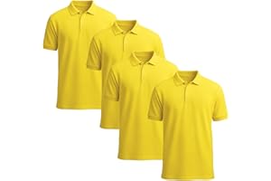STREETWISE CLOTHING QUALITY CASUAL WEAR Pack of 4 Kids School Polo Shirts - Boys and Girls Short Sleeve 100% Cotton Plain Polo Neck T Shirt Ideal for PE and School Uniform