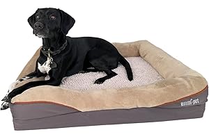 Emmi-pet Orthopädisches Hundebett kleine Hunde - 68x51x15cm, waschbares Hundesofa ideal nach langem Tag voller Spaß & Action I Passt Sich optimal an die Körperform an