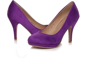 AJVANI Womens Ladies high mid Heel Smart Work Evening Party Wedding Bridal Platform Court Shoes Pumps Size