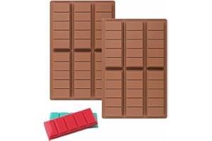 Accfore Confezione da 2 stampi per barrette di cioccolato, rettangolari in silicone, per proteine e barrette di Engery e caramelle, cioccolatini, candele per sciogliere la cera
