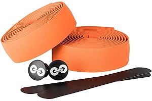 URBAN ZWEIRAD Cinta para manillar de bicicletas - naranja - con franja autoadhesiva al dorso, bandas adicionales y tapas laterales para una óptima fijación (naranja)
