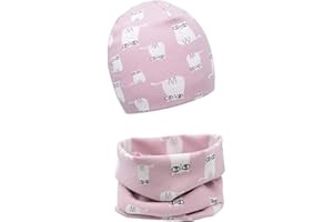 MAKFORT Loop Kinder Mit Beanie Mütze Kinder Baumwoll Schals Baby Schals Winter Loop Schal Junge Und Mädchen