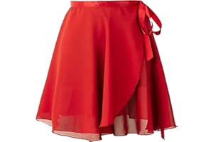 Baisdan Girls Women Ballet Wrap Skirt Chiffon Dance Skirt with Adjustable Waist Tie Skate Gymnastics Ballet Skirts