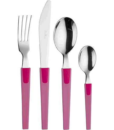 Posate Acciaio Inox Rosso Serie Movie - Set 24 Pezzi Per 6 Persone Nichel Free