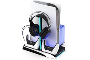 Imp Gaming DLX LED Twin Charging Tower With Cooling Fans & Game Storage Stand PlayStation 5