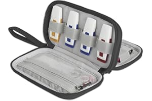 BUBM Unità flash USB a doppio strato Custodia da trasporto, organizer da viaggio per unità chiave/Memory Stick USB/Disco U/Cavi e altri accessori elettronici (L, Nero)