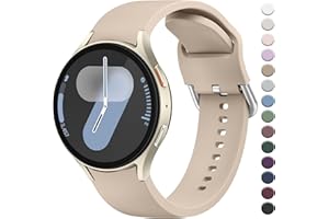 WANME Straps Compatible with Samsung Galaxy Watch 7/6/5/4 Strap 40mm 44mm,20mm Adjustable Original Style Silicone Sport Replacement for Samsung Galaxy Watch 7/6/5/4 Women Men (Milk Tea)