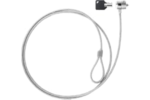 Tooq TQCLKC0025 - Cable de Seguridad con Llave para Portátiles, Plata, 1.5 Metros