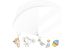 JINSION 20 Piezas Plastico Magico Termocontraíble 20x29cm Shrink Plastic Sheets, Plástico Magico, A4 Papel Termoretráctil Transparente Mate, Hojas de Plástico Encogible, Hojas de Plástico Termocontraíble