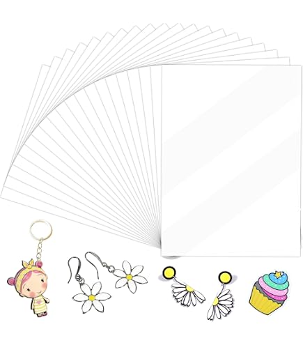 Kit Plastique Fou Pour Porte-clés - 46 Pièces (feuilles A4/A5, Anneaux) - Loisir Créatif, Rétrécit Au Four