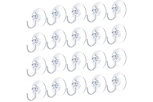 UYUYong Clear Suction Hooks Suction Cup Hooks 40 pcs Strong Suction Cups Window Removable Wall Hooks Vacuum Suction Holder Transparent for Fairy Lights Window Kitchen Christmas Day