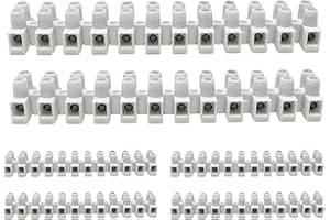 HALOTEC Confezione da 6 Morsettiera Elettrica 6 mm | Bianco | Morsetti per Cavi Elettrici | Connettore per Giunzione Cavi | Corpo Isolante in Polipropilene | 24A | Connettore di Cablaggio Sicuro