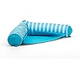 Big Joe Noodle Sling No Inflation Needed Pool Seat with Armrests, Light Blue Zag Stripe Double Sided Mesh, Quick Draining Fabric, 3 feet