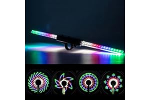 Ghzste Lumières de Roue de Vélo, Lumières de Rayons de Roue de Vélo 30 Modèles 64 Lumières de Vélo de Couleur pour Lumières de Cyclisme en Plein Air (Modèle de Chargement USB 30