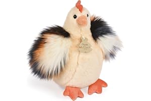 Histoire d'Ours - Peluche Poule - Animal de la Ferme - Poulette Beige - 20 Cm - Douce et Mignonne - Idée Cadeau de Naissance et Anniversaire Fille et Garçon - HO3162